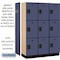 Salsbury Industries 3 Tier Designer Locker, 54"Wx76"Hx18"D, 9 Door, Blue 18-23368BLU - alternate 6
